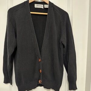 Vintage Avenida 100% Cotton Black Half Button Up Vintage Cardigan Size Small